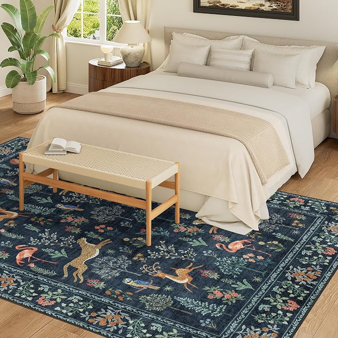 DUKINO 8x10 Area Rugs, Washable Soft Animal Bedroom Rug Non Slip, Low Pile - Image 4