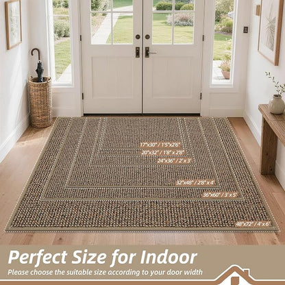 BEQHAUSE Dirt Trapper Door Mat 48" x 72", Non-Slip Washable Doormats, Low - Image 2