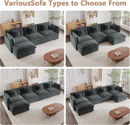 mikibama Modular Sectional Sofa, 146.5 Inch U Shaped Couch Set - Image 6