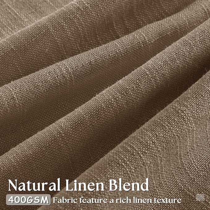 Dutch Cocoa 94 Inch Pinch Pleated Light Filtering Linen Curtains 2 Panels | - Image 2