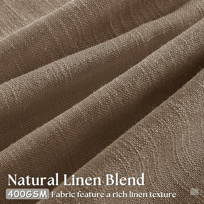 Dutch Cocoa 94 Inch Pinch Pleated Light Filtering Linen Curtains 2 Panels | - Image 2