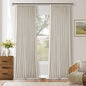 105 Inch Blackout Linen Curtains Pinch Pleat Bedroom Living Room Natural | Room by Twodrapes