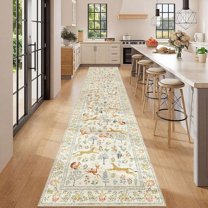 DUKINO 2.6x12 Hallway Runner Rug, Washable Animal Rug Non Slip, Stain Resistant - Image 3
