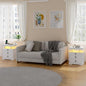 HNEBC Night Stand Set 2 with Gun Drawers, Farmhouse Nightstand with Charging by HNEBC