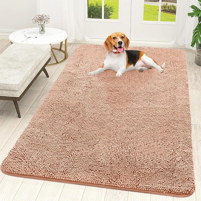 OLANLY Dog Door Mat for Muddy Paws 59x35, Super Absorbent Chenille Mud Mat | by OLANLY