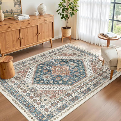 Madane Area Rug 3x5, Washable Vintage Entry Rugs - Image 3