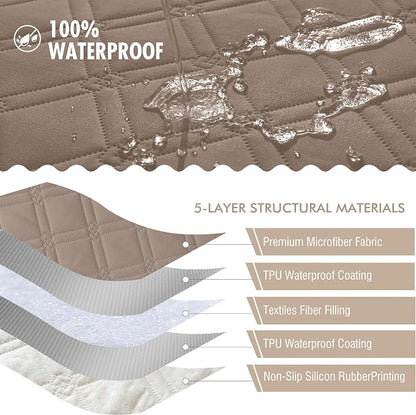 Genina Waterproof Couch Cover, Washable Anti-Slip 78inch Sofa Covers - Image 5
