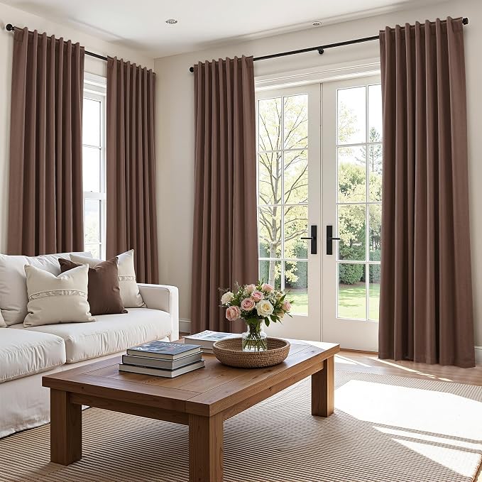100% Blackout Curtains 102 Inch Length 2 Panels Set - Image 9