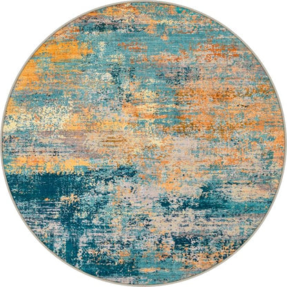 Round Area Rug Living Room: 6 ft Modern Washable Indoor Carpet | by FXRHLP