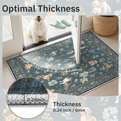 Soalmost Dog 6x9 Area Rugs for Living Room, Washable Soft Rug Navy Blue | - Image 9