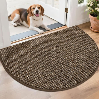 BEQHAUSE Dirt Trapper Door Mat 26" x 40" Half Circle Non Slip Rugs, Absorbent by BEQHAUSE