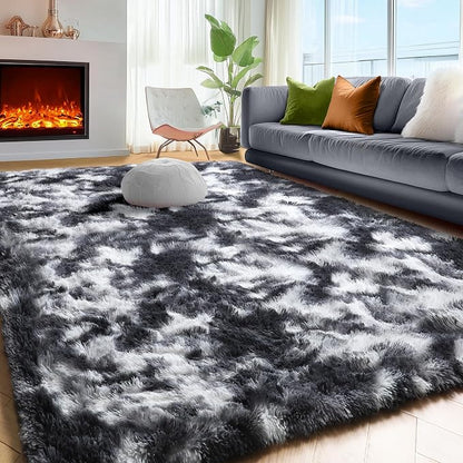 Black White Grey Area Rugs for Living Room Bedroom Aesthetic, 8x10 Rug - Image 5