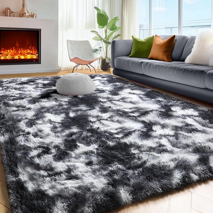 9x12 Area Rugs Living Room, Extra Large Black White Grey Rugs - Image 6