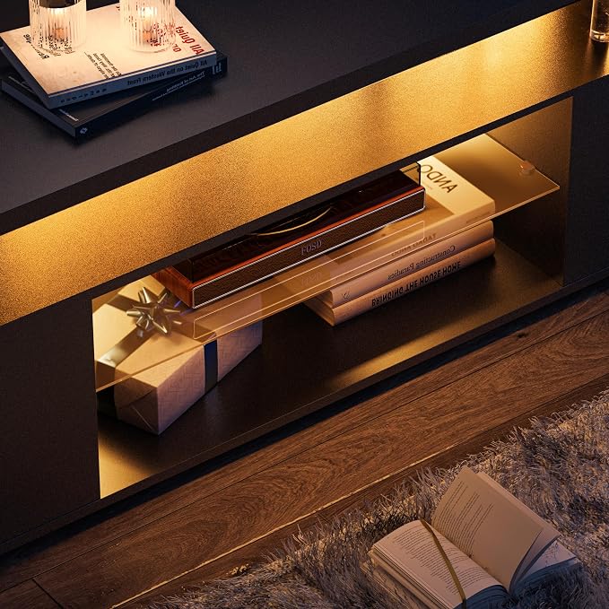 Cubehom Black TV Stand, LED TV Stand - Image 5