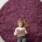 OLANLY Burgundy Round Rugs for Bedroom by OLANLY