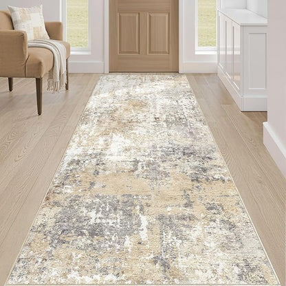 LOONGRUG Runner Rug 3x8 Washable Non-Slip Kitchen Neutral Modern Rug | Abstract - Image 4