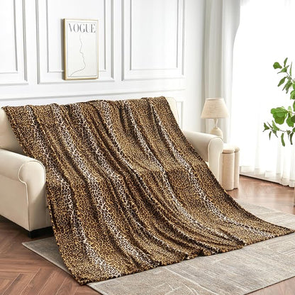 Edenleaf Fleece Queen Size Super Soft Cozy Leopard Print Blanket - Image 5