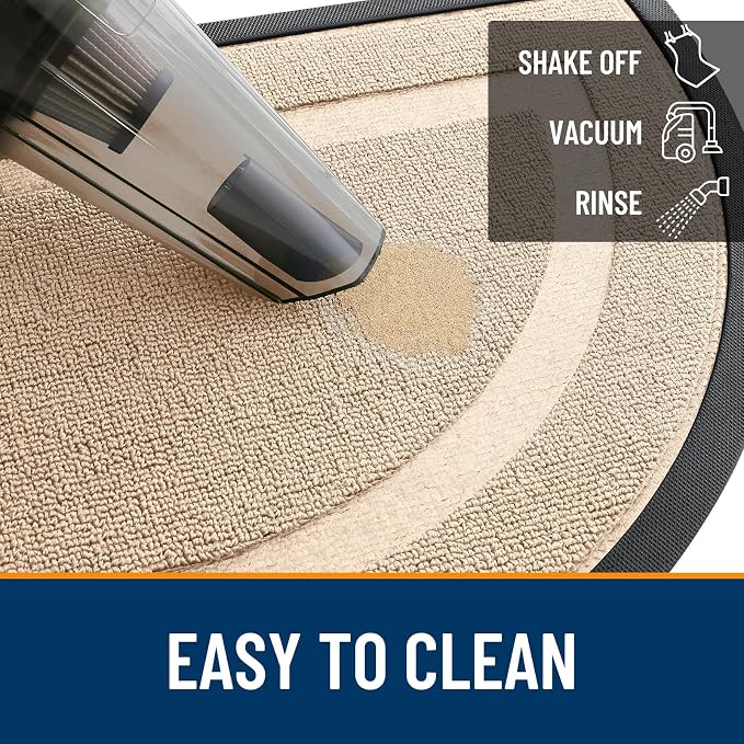 OLANLY Half Circle Front Door Mat Outside 33x21 All-Season Rubber Doormat | - Image 5