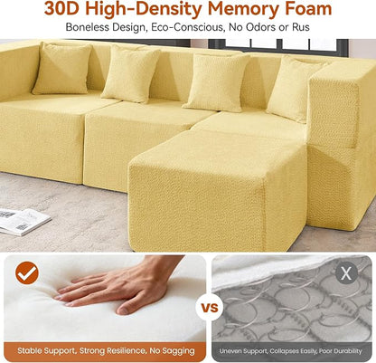 MONVANE Modular Sectional Sofa, Oversized 8 Seat Convertible U Shaped Couch - Image 4