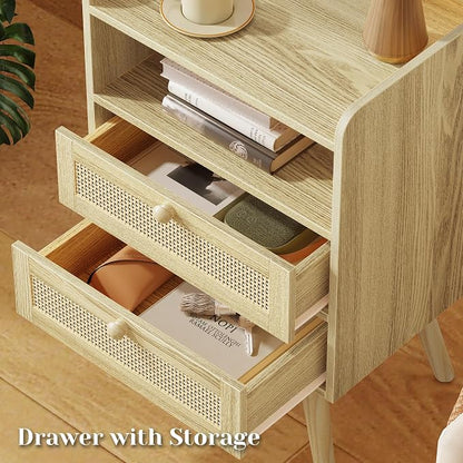 SUPERJARE 2 Drawer Night Stand - Image 5