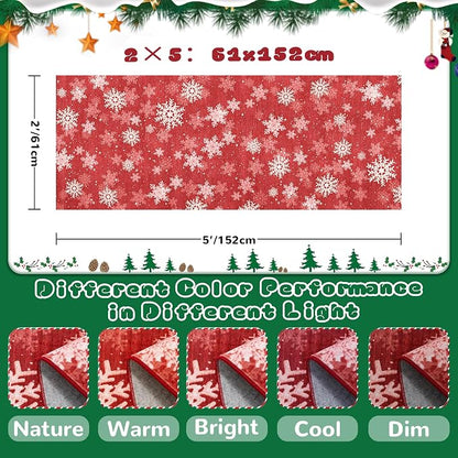2x5 Christmas Runner Rug for Kitchen, Snowflake Rugs for Bathroom, Washable - Image 9