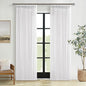 White Thick Linen Pinch Pleated Semi Sheer Curtains 132 Inches Long 2 Panel | by Twodrapes