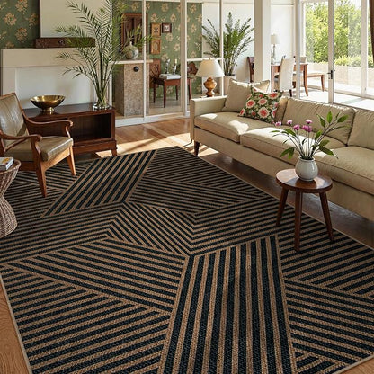 Lahome Modern Geometric Easy Jute Carpet, 6x9 Area Rugs - Image 7