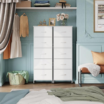WLIVE Fabric Dresser, 5-Drawer Tall Dressers - Image 4