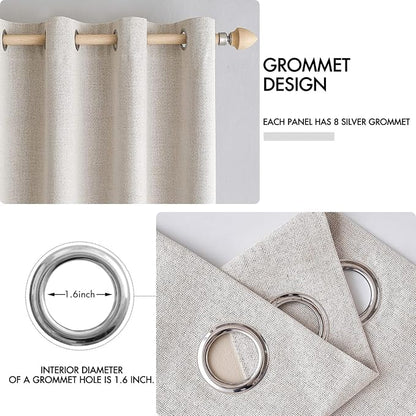MIULEE 100% Blackout Linen Curtains - Image 4