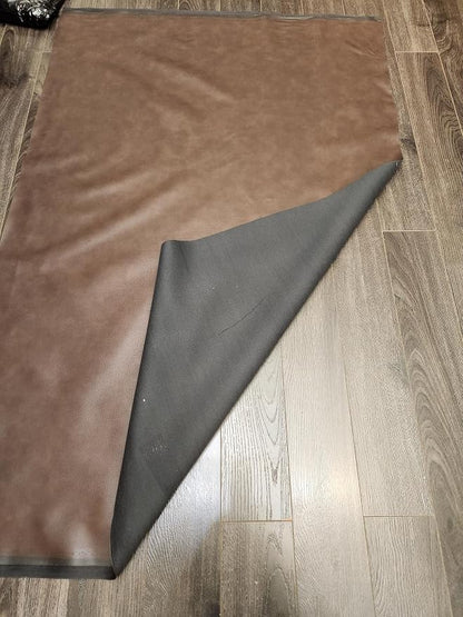 NAT Leathers | Cacao Brown Pebblegrain Soft Faux Vegan Leather PU | 2 Yards Cut - Image 6
