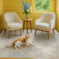 Beige Blue Living Room Rug 5x7, Cottage Area Rug by HazoHaus
