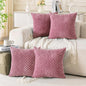 Set of 4 Pink Decorative Throw Pillow Covers 18x18 Inch Corduroy Pillow Covers by Cozoomy