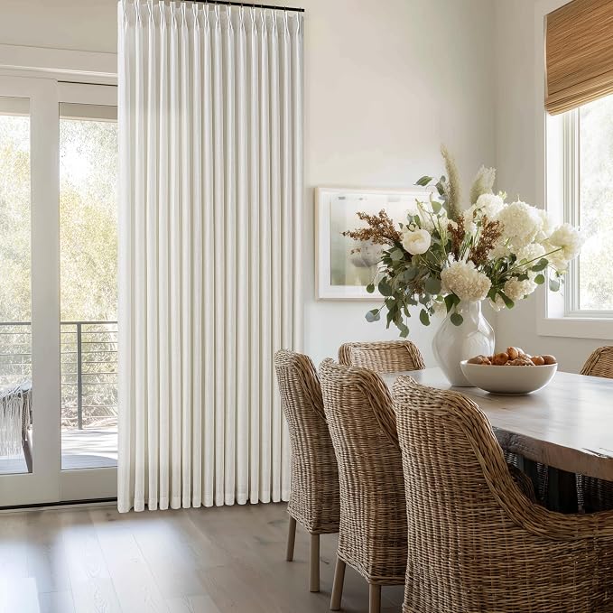 Farmhouse Linen Pleat Ivory Cream Semi Sheer Curtains 80 Inch Long 2 Panels | - Image 8
