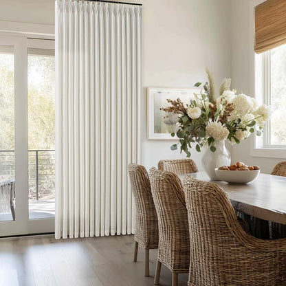 Extra Long Pleated Semi Sheer Flax Linen Curtains Cream Ivory 132 Inch Long | - Image 8