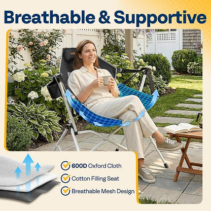 VIVOHOME Hammock Camping Chair, Portable Outdoor Swinging Rocking Chairs - Image 4