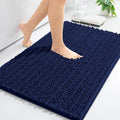 Arotive Luxury Chenille Bathroom Rug Mat, Extra Soft Thick Absorbent Shaggy Bath Rugs, Non-Slip Machine Wash Dry, Plush Bath Mats for Bathroom, Shower and Tub, 30x17, Navy