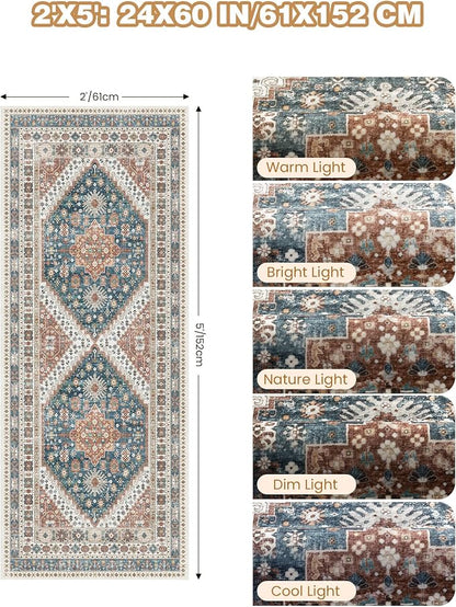2x5 Rug Runner Non-Slip Washable Rugs - Image 2