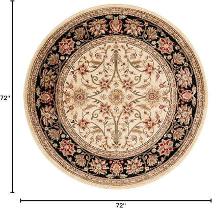 SAFAVIEH Lyndhurst Collection 6' Round Ivory/Black LNH212B Traditional Oriental - Image 2