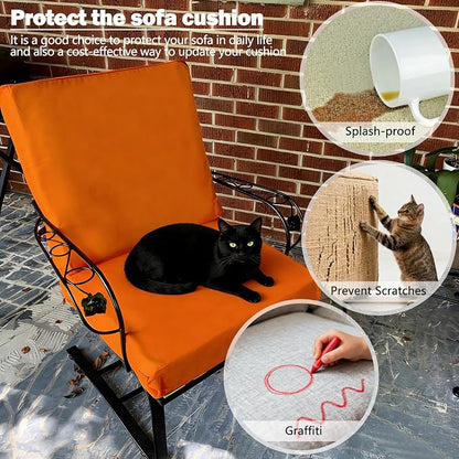 Sqodok Patio Cushion Cover 21x19 inch, Outdoor Seat Cushion Slip Cover - Image 7