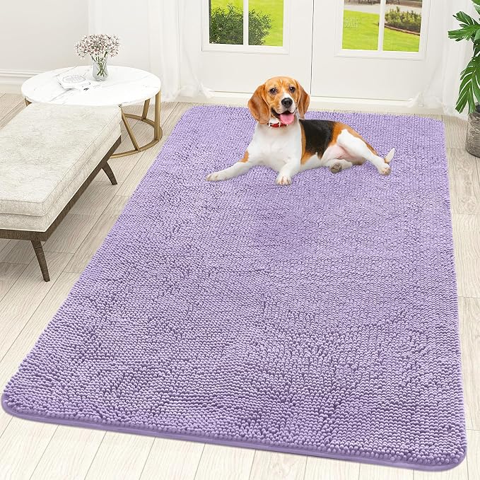 OLANLY Dog Door Mat for Muddy Paws 59x35, Super Absorbent Chenille Mud Mat | by OLANLY