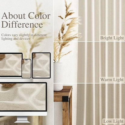 Vanilla Linen Curtains 102 Inches Long - Image 3