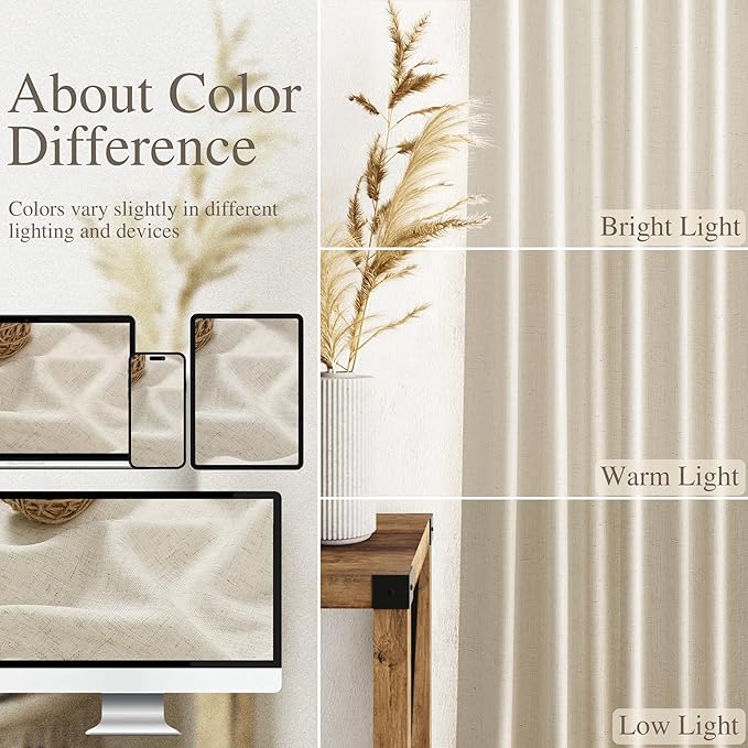 Vanilla Linen Curtains 96 Inches Long - Image 3