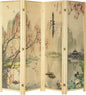 MyGift 4-Panel Folding Bamboo Room Divider Asian-Inspired Cherry Blossom Scene by MyGiftHome