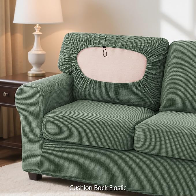 SUBRTEX 3 Pieces Stretch Sofa Slipcover Sets Couch Cover Sets Backrest Cushion - Image 7