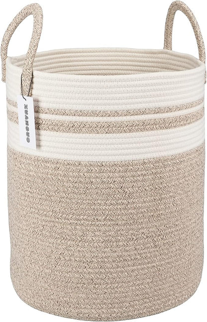 XUANGUO Cotton Rope Laundry Basket Hamper by XUANGUO