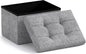 Ornavo Home Small Storage Ottoman Foldable Collapsible Rectangle Linen Ottoman by OrnavoHome