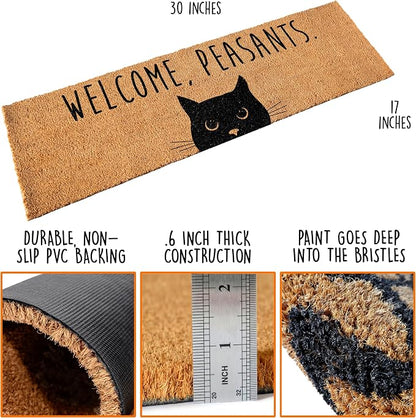 Welcome Peasants Cat Doormat 50x15 Inch, Long - Image 2