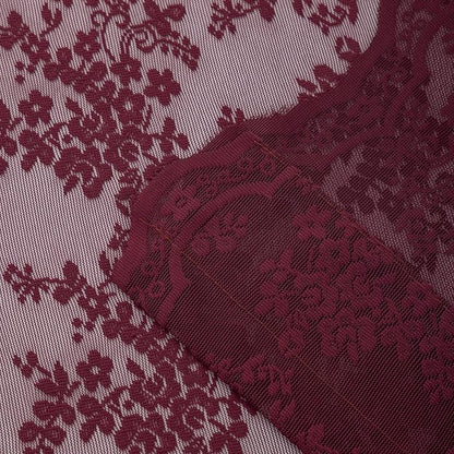 YJ YANJUN Vintage Lace Curtains 72 Inch Length -Dark Maroon Curtains - Image 6