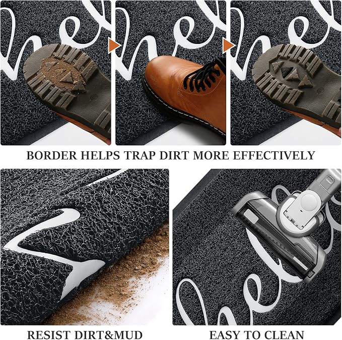Door Mat, Welcome Mat Low Profile Floor Mat Front Doormat Indoor and Outdoor - Image 6