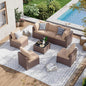 Aoxun 7 Piece Patio Furniture Set, Wicker Patio Sectional Sofa, Outdoor by Aoxun